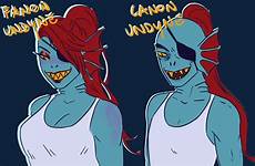 undyne canon vs fanart game undertale hate thanks comments tumblr tihi