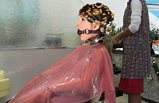 sissy forced slave maids gagged punishment bound friseursalon capes perm gefesselt curlers fetischist coiffure lockenwickler curler hairstyles frisuren peignoir nylons