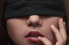 blindfolded girl beautiful clean portrait face premium blindfold sexy stock lace