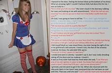 captions tg halloween caps caption girls sissy diaper girl humiliation costumes boy sister dress outfits she