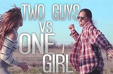 girl guys men two vs fight scene
