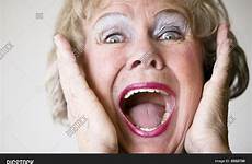 woman screaming senior her