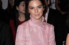 braless sheer jenner kendall blouse cleavage pink show down fashion worn pfw flashes off paris headed week her scroll attend