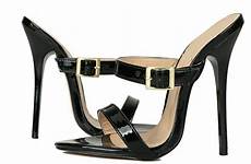 mules high heel sandals strappy very uk4 patent buckle fetish eu sexy