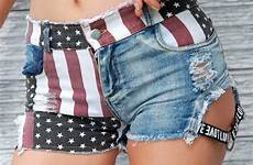 daisy shorts duke women sexy denim ripped waist thong group hole printed flag american high