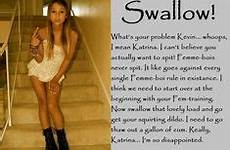 captions tg bimbo swallows caps feminization slutty