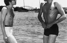 keith jones brian richards beach stars vintage bathing suits bikini celebrity rock male celebrities paul bare stones 1965 bottoms their