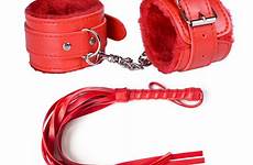 bdsm sex handcuff whip restraints pu leather bondage toys ankle cuff spanking adjustable plush lingerie peitsche soft handcuffs whips pcs