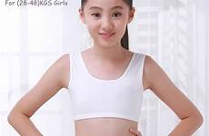bra girl training young teenage cotton double aliexpress bras underwear kids 15y layer solid front color