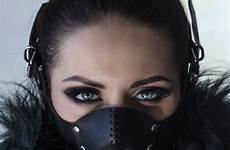 mask leather face half muzzle gothic fetish cyberpunk masks women fashion respirator etsy costume