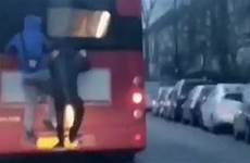 bus risk lives onto cling ride london they their back youths reckless mirror