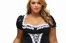 maid dress french costume satin sexy size mini lace cosplay plus 6xl women fancy costumes lingerie sissy outfit halloween maids