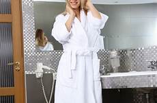 danica bathroom naked mplstudios dressing gown blonde bathrobe white