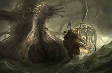 sea monsters wallpapers monster wallpaper giant ship