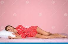 sleeping teen girl comfortable beautiful against pillow bed background color