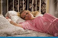 bed blonde lying attractive dreamstime stock model preview