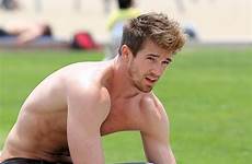 josiah hawley beach his body he voice model impressive strips physique reveals muscle works off santa push