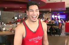 hooters male waiters buff skimpy scantily outfits clad hunk food video opens version scroll down their