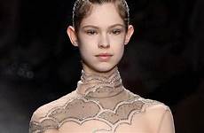 model fashion paris nipples week young exposed catwalk very runway valentino her