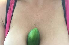 cucumber milf between amateur her boobs pickle tumblr tits busty melons takes big putting ripe wouldn enjoy perfect them his