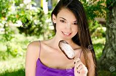 delicious eating ice cream woman beautiful girl preview model