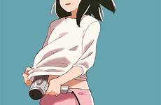 gif animated unabara kairi pants original anime self hair dryer danbooru barefoot safebooru pink respond edit posts history shirt background