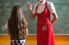 punishment school student female attitude severe looking her detention techer chalkboard preview stock