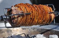 spit pork roasted belly fire food roast porchetta leg minutes after visit cooked recipes over charcoal
