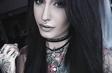 goth girl tattooed tattoos girls women hot lady tattoo tumblr sexy inked beautiful dark luna beauty model gothic hair emo