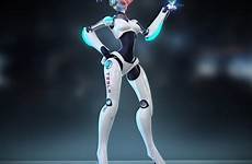 robot sexy tess bigshot robots toyworks tuvie female tesla concept spokesmodel behance character visit