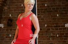 short blonde haired dress red girl wearing beautiful stock alamy abandoned