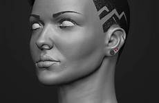 3d woman character krzak artist face lukasz sculpting practice female łukasz