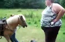 horse fat woman lady large off falls