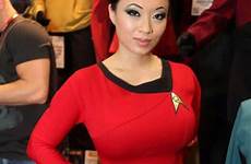 trek star cosplay sexy girls con comic female women busty yaya han outfits girl hot stars red sexiest costumes hottest