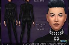 catsuit choker spiked bonehilda srslysims studio srsly recolors sims4studio