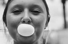 gum chewing bubble blowing positive