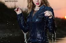 wetlook wet girl jeans tight forum wetfoto denim shirt clothing overalls tights tricot heels cute high fully pantyhose wwf