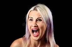 screaming scared face girl expression female frightened crazy preview