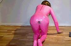 latex butt tumblr catsuit plug anal condom pink built off crystal showing