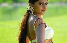 anushka shetty backless hot navel blouse actress tamil stills show telugu indian latest exposing sizzling south looks these moviegallerizs saree