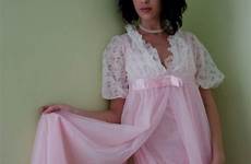 chiffon peignoir robe nightgown depuis girly