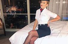 crossed airways tights stewardess airline attendant garters