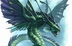 dragon sea pathfinder water dragons fantasy paizo creature drake creatures people concept tags craig rpg artists monster spearing mythological monsters
