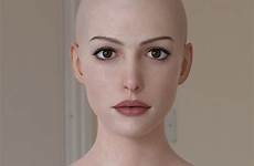 female anne hathaway bald head girl woman face shaved model women 3d heads visit character