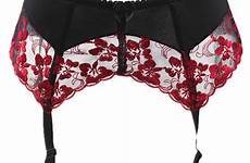 lingerie garter belt women red sexy garters stocking suspender embroidery 4xl flowers female underwear stockings mouse zoom over