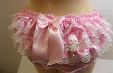 panty ruffle sissy panties frilly lace fetish satin lingerie silky butt knickers bum etsy pink sizes kinky colours mens