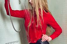 wetlook clothed shower fully wetfoto girl takes long jeans