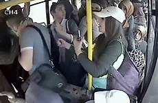 bus flashing female man woman women passenger he groping other pervert after his slap them when gets passengers group picked