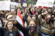 women lebanese arab politics representation reform protesting rights initiative shout beirut efe rape violence carry placards equal demanding epa slogans