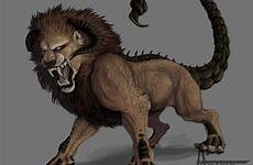 manticore mythical creatures creature mythological fantasy persian lion deviantart animals monster maned beast human middle head myths egyptian mythology sphinx